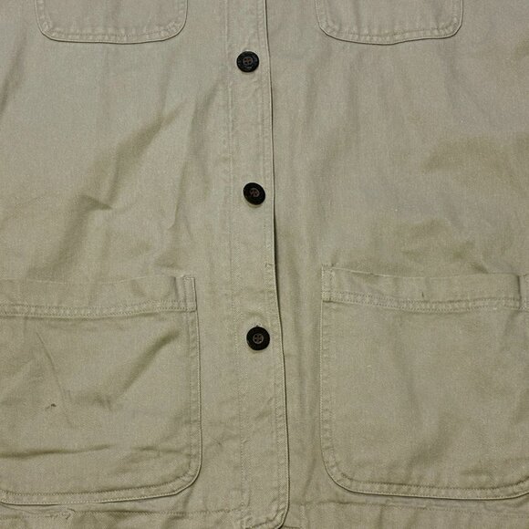 ~~BOUNDARY WATERS Chore Barn Utility Jacket Ivory Flannel UNISEX M Lined - Picture 2 of 6